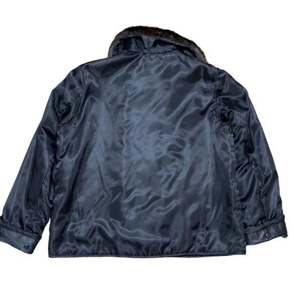 KATHY IRELAND Faux Fur Leather Trim Open Jacket LARGE - Picture 10 of 16